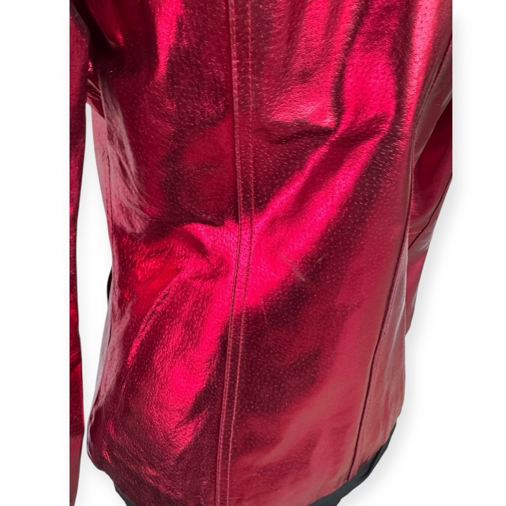 Vtg Maxima Metallic Leather Jacket - Picture 12 of 16